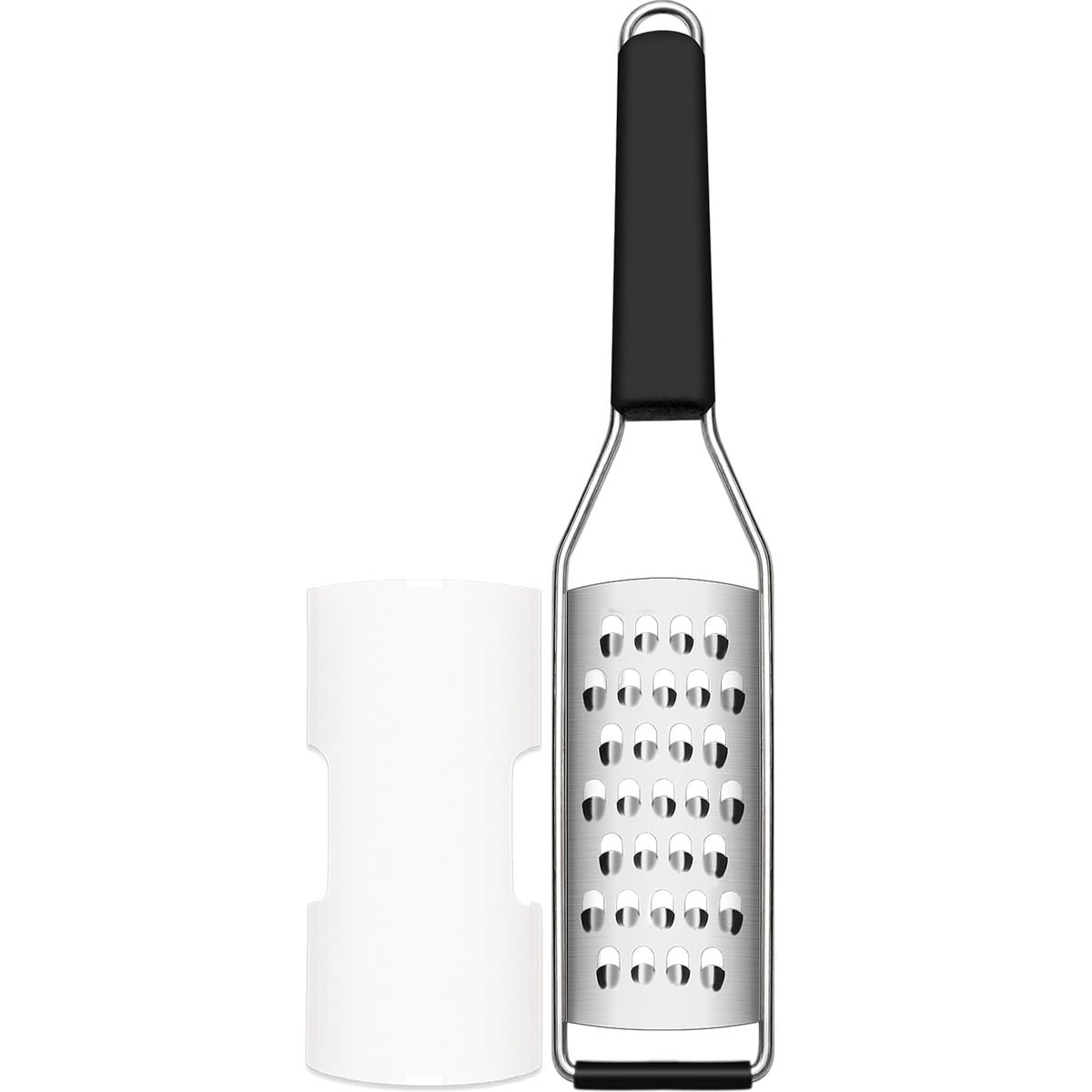 Cambom Lemon Zester Grater Three-piece Suit - Heavy Duty Kitchen Tool for Parmesan Cheese, Ginger, Garlic, Nutmeg, Chocolate, Vegetables,Fruits,Stainless Steel Grater Dishwasher Safe Black