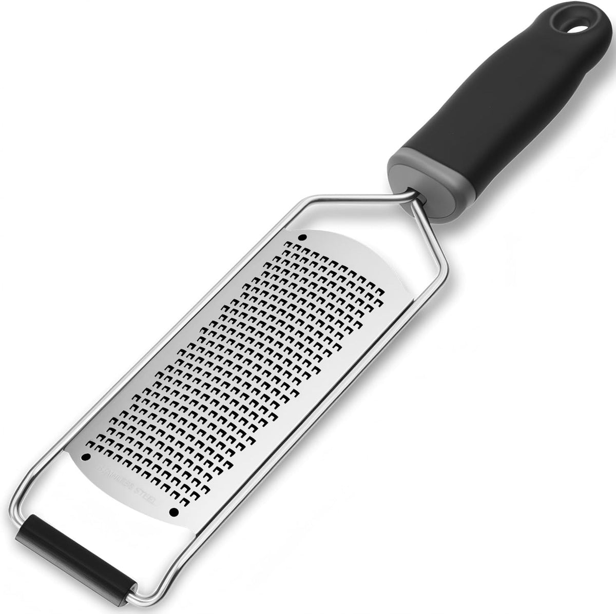 Upgraded Lemon Zester & Cheese Grater, Food Grade Stainless Steel None-Slip Hand Fine Grater for Garlic, Ginger, and Chocolate, Durable and Easy-To-Clean(Dishwasher Safe)