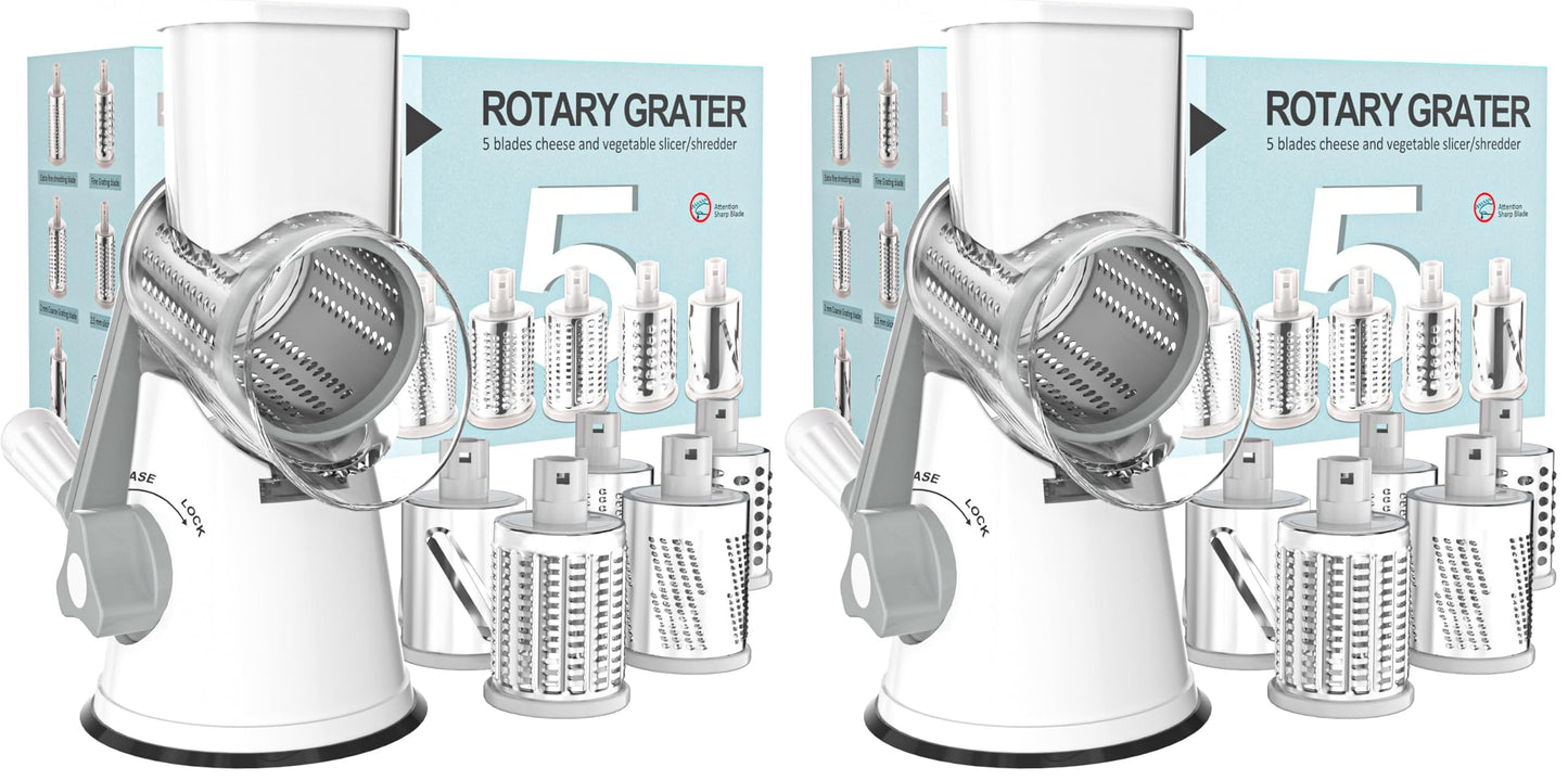 Cambom Rotary Cheese Grater Hand Crank Cheese Shredder, Black