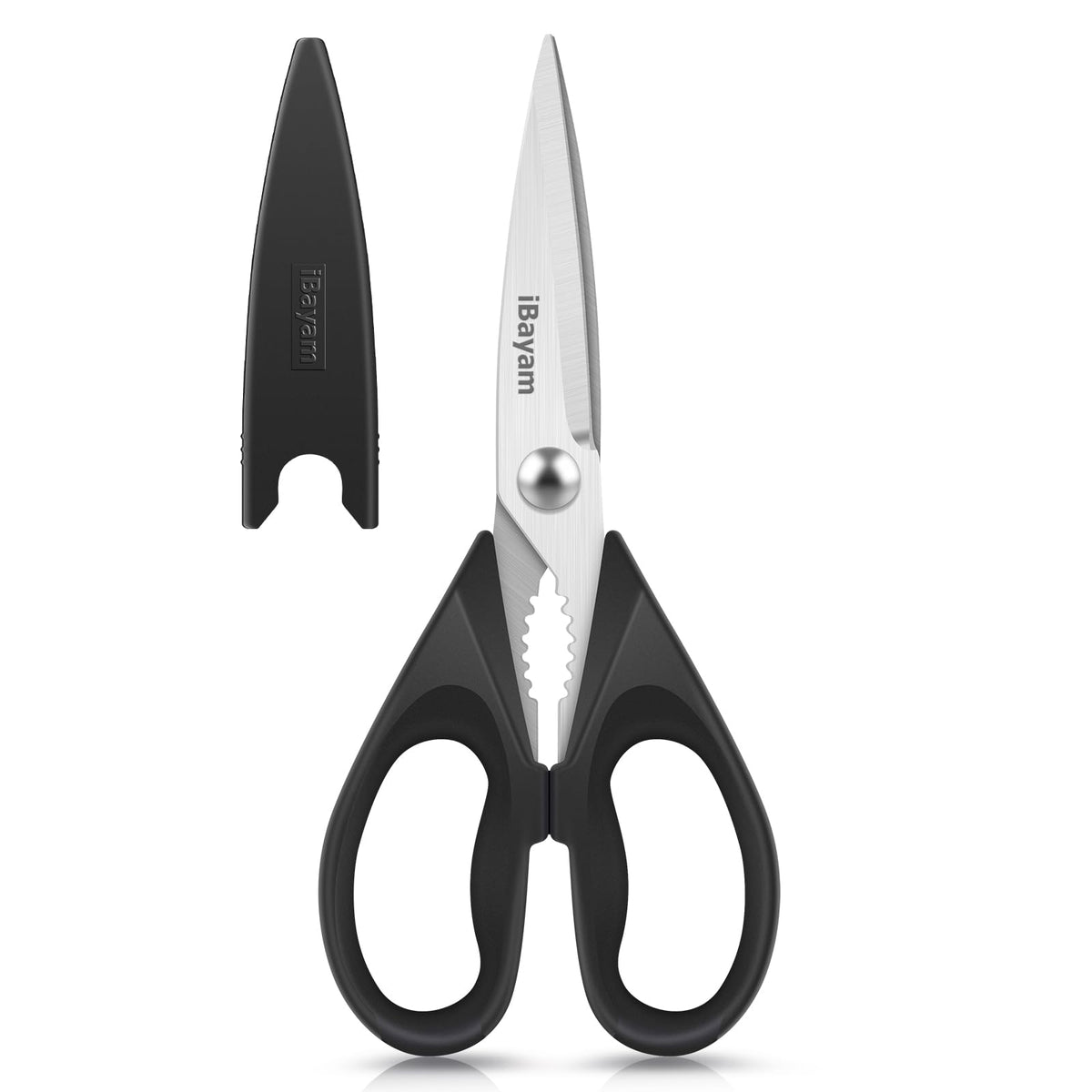 iBayam 2 Pack All Purpose Kitchen Scissors Shears Heavy Duty, Blade Covers