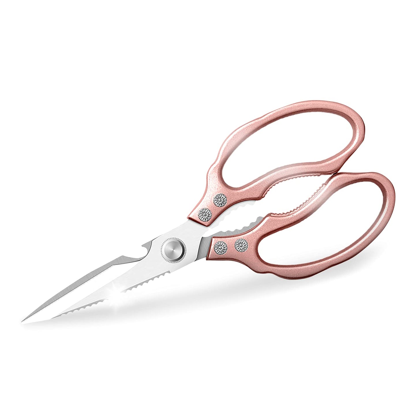 AWinjoy Kitchen Scissors, Heavy Duty Sharp Shears Dishwasher Safe, Kitchen Accessories Cooking Shears for Meat Chicken Fish Poultry Herb Bread (gold)
