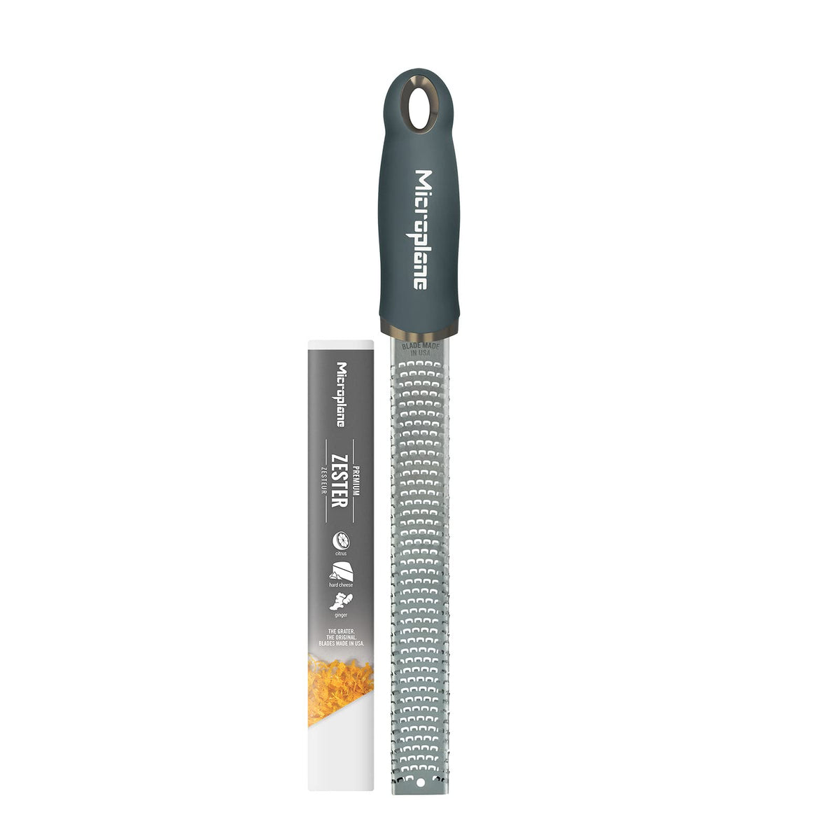 Microplane Premium Classic Series Zester 18/8, Black - Lemon Zester & Cheese Grater & Vegetable Grater - Citrus, Parmesan Cheese, Garlic, Ginger, Nutmeg, Chocolate - Stainless Steel Grater