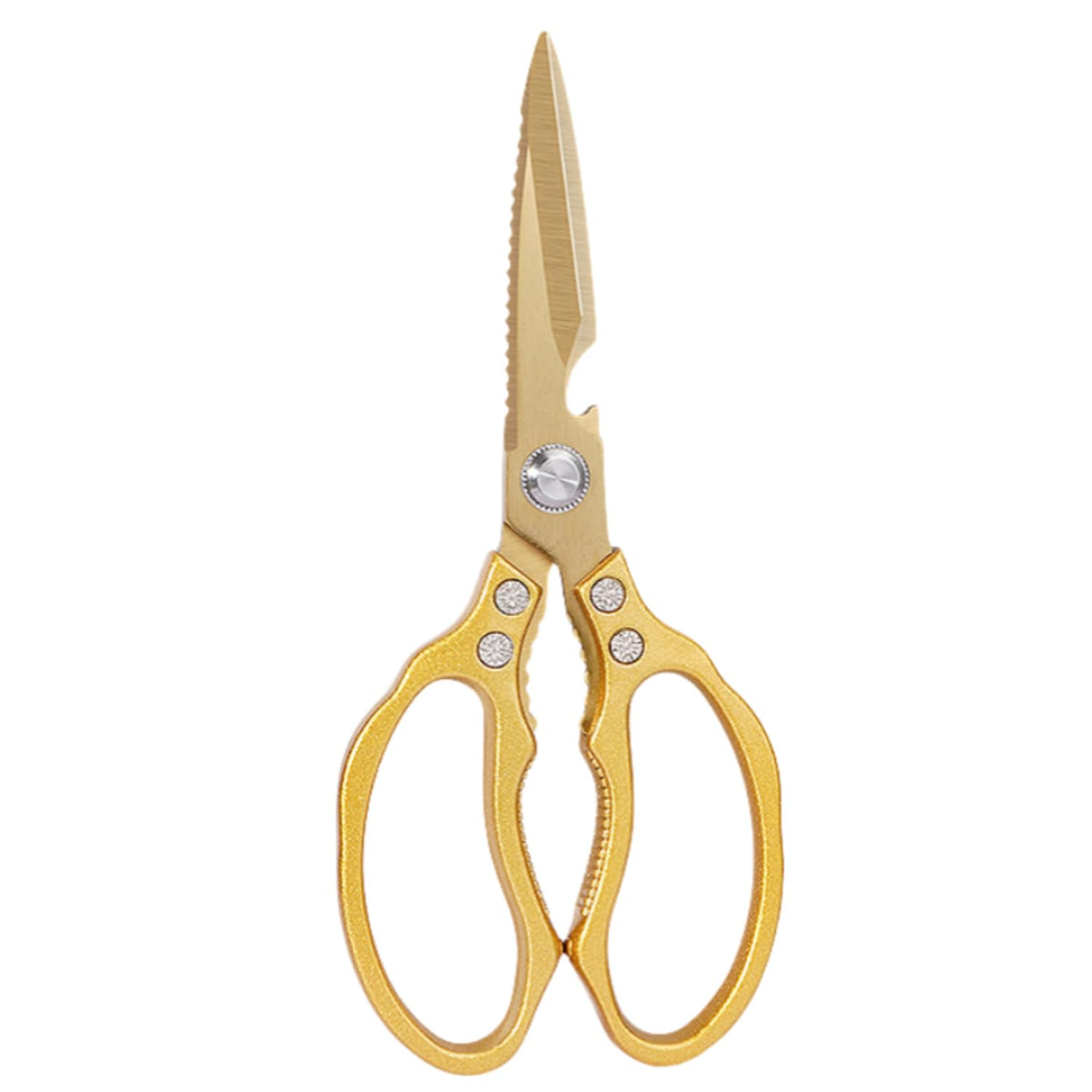 AWinjoy Kitchen Scissors, Heavy Duty Sharp Shears Dishwasher Safe, Kitchen Accessories Cooking Shears for Meat Chicken Fish Poultry Herb Bread (gold)