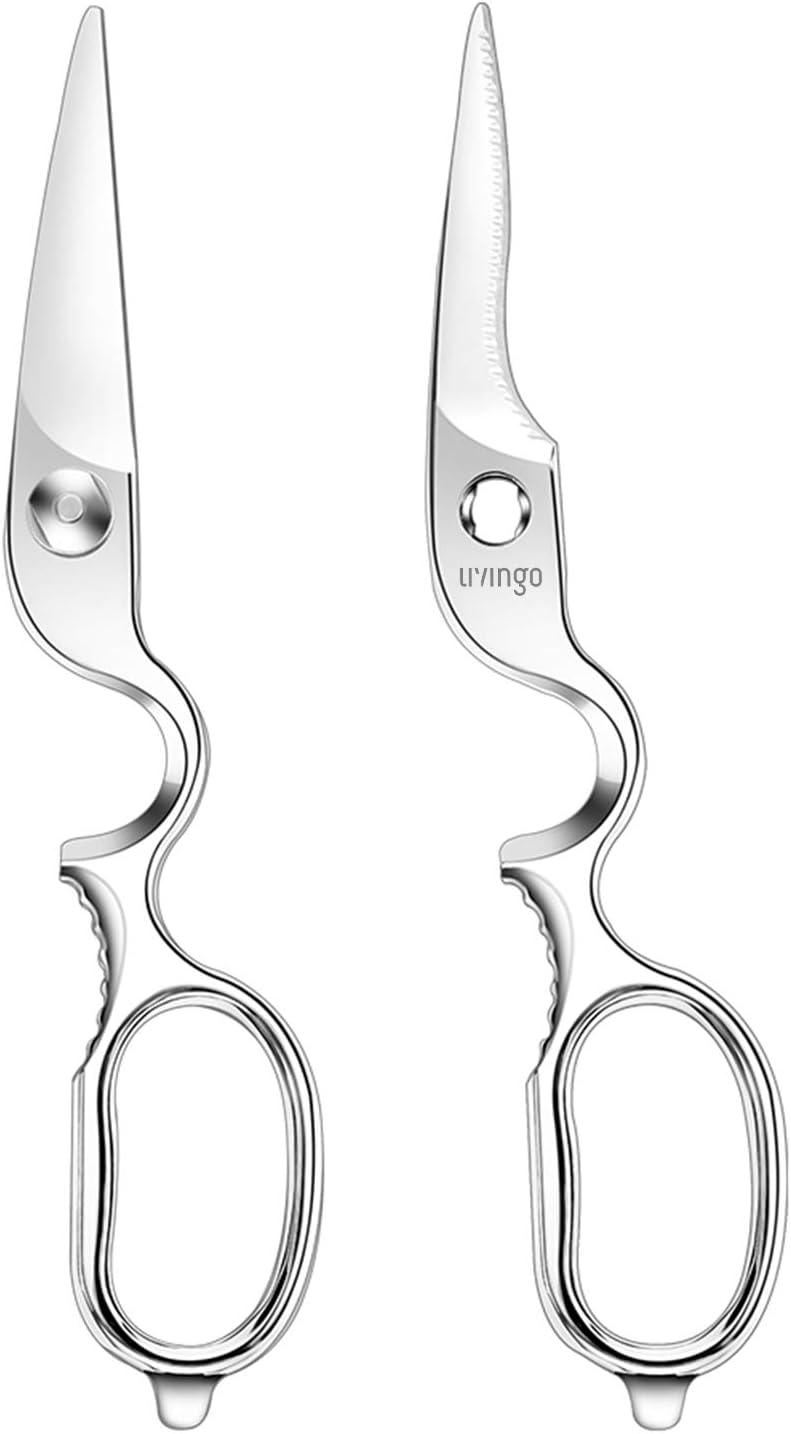 LIVINGO 8.5" Kitchen Shears Heavy Duty Forged Stainless Steel Scissors