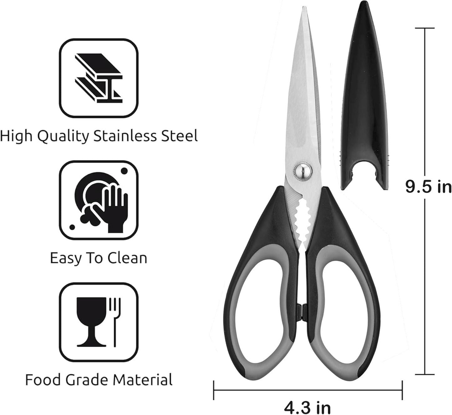 OMDAR 3 Pack Kitchen Scissors - Food Grade Kitchen Shears