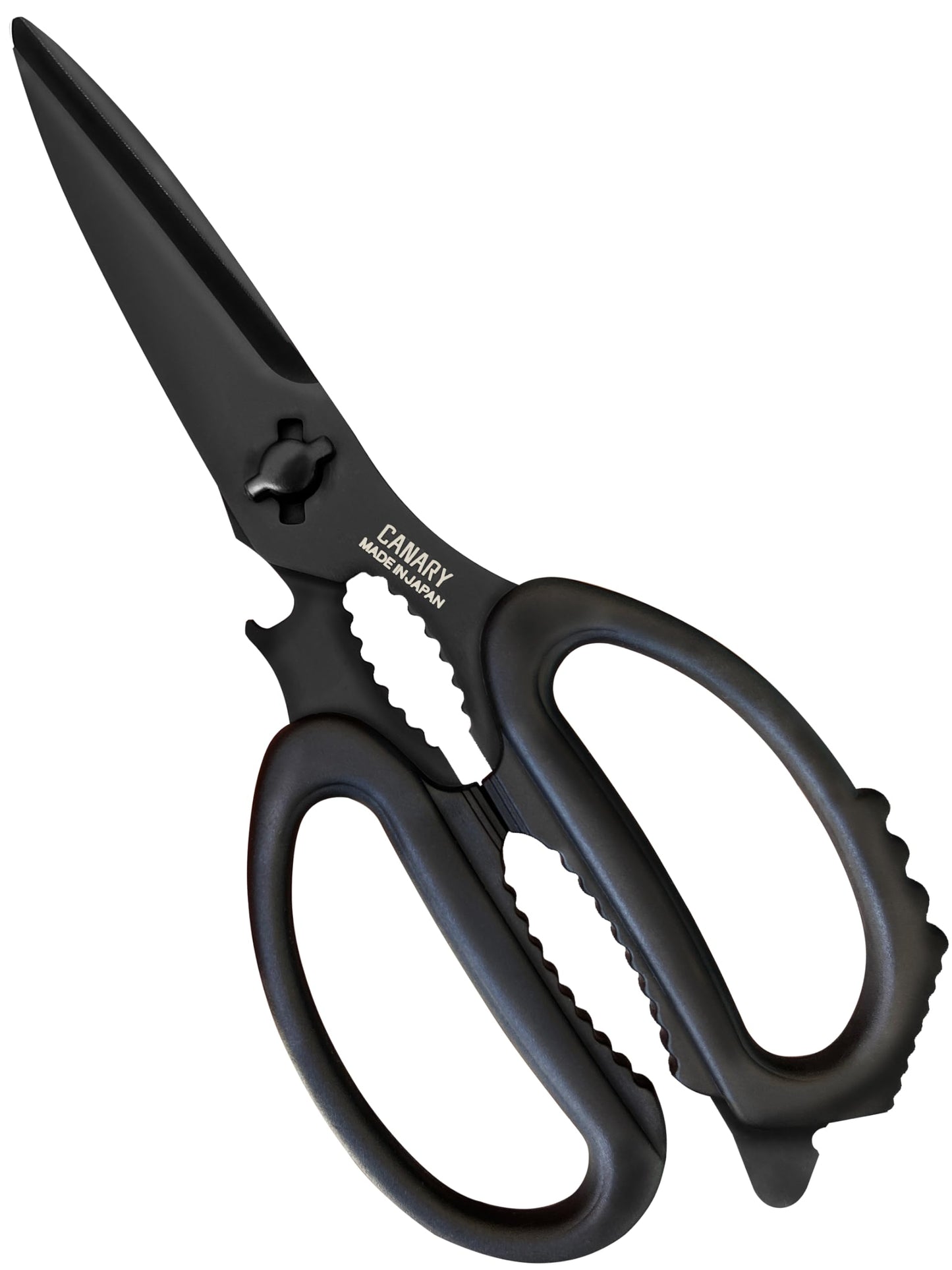 CANARY Japanese Kitchen Scissors Heavy Duty 8.2", Made in JAPAN, Dishwasher Safe Come Apart Blade, Multipurpose Kitchen Scissors, Sharp Serrated Japanese Stainless Steel, Black