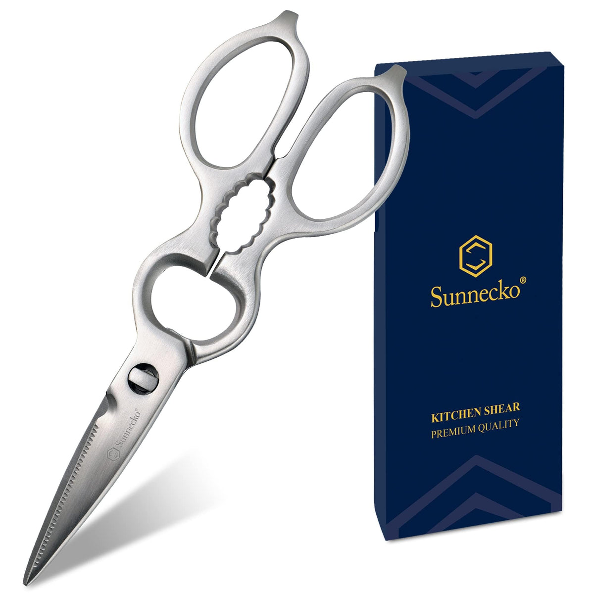Sunnecko Kitchen Scissors All Purpose Heavy Duty Scissors Titanium Coated, Kitchen Shears for Food, Micro Serrated with Detachable Blades