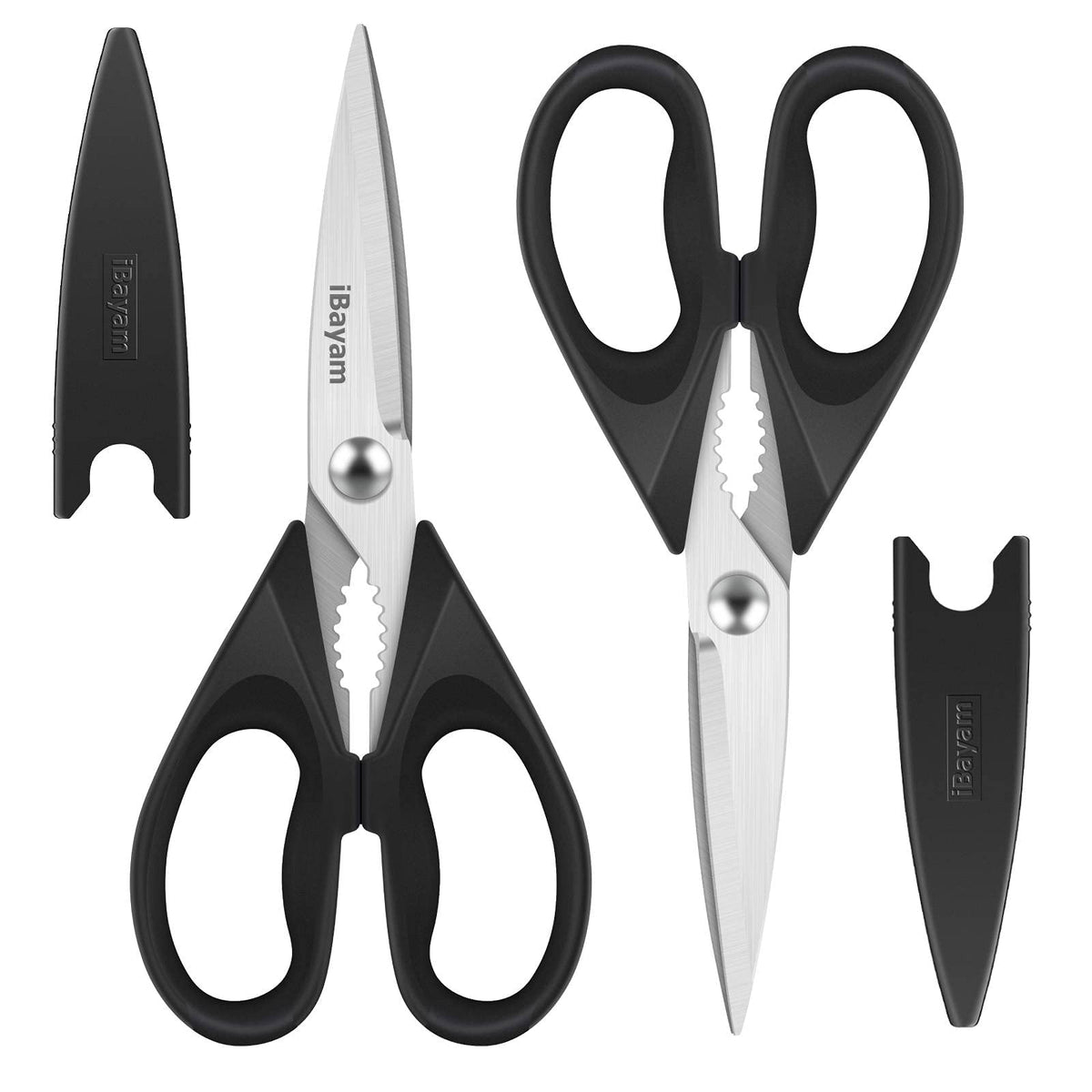 iBayam Kitchen Scissors Shears All Purpose Heavy Duty, Protective Sheath