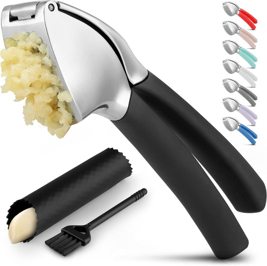Zulay Kitchen Metal Comfort Grip Garlic Press
