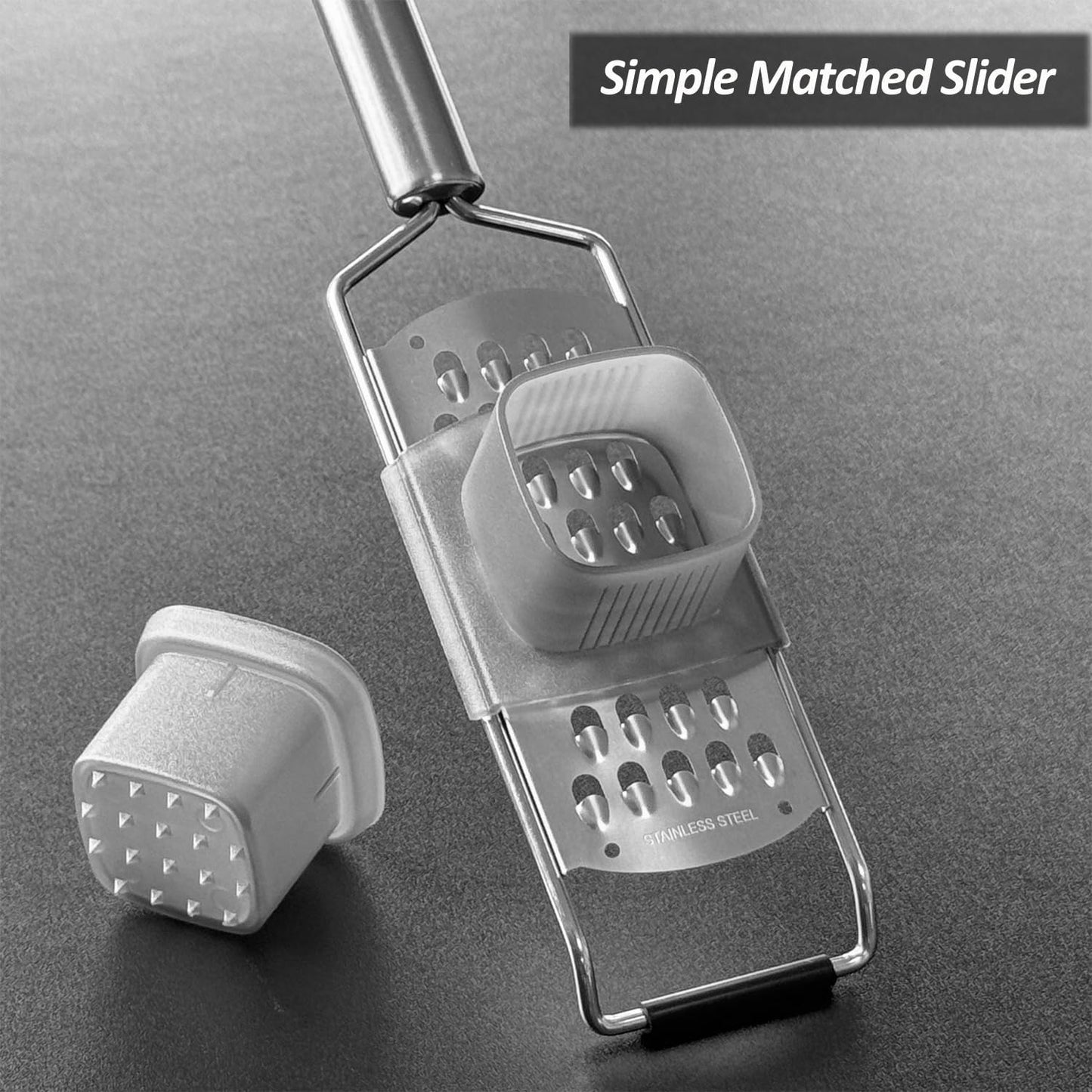 VOVOLY Zester Grater Set, 4 Pack-Fine/Coarse/Extra Coarse/Slider Attachment