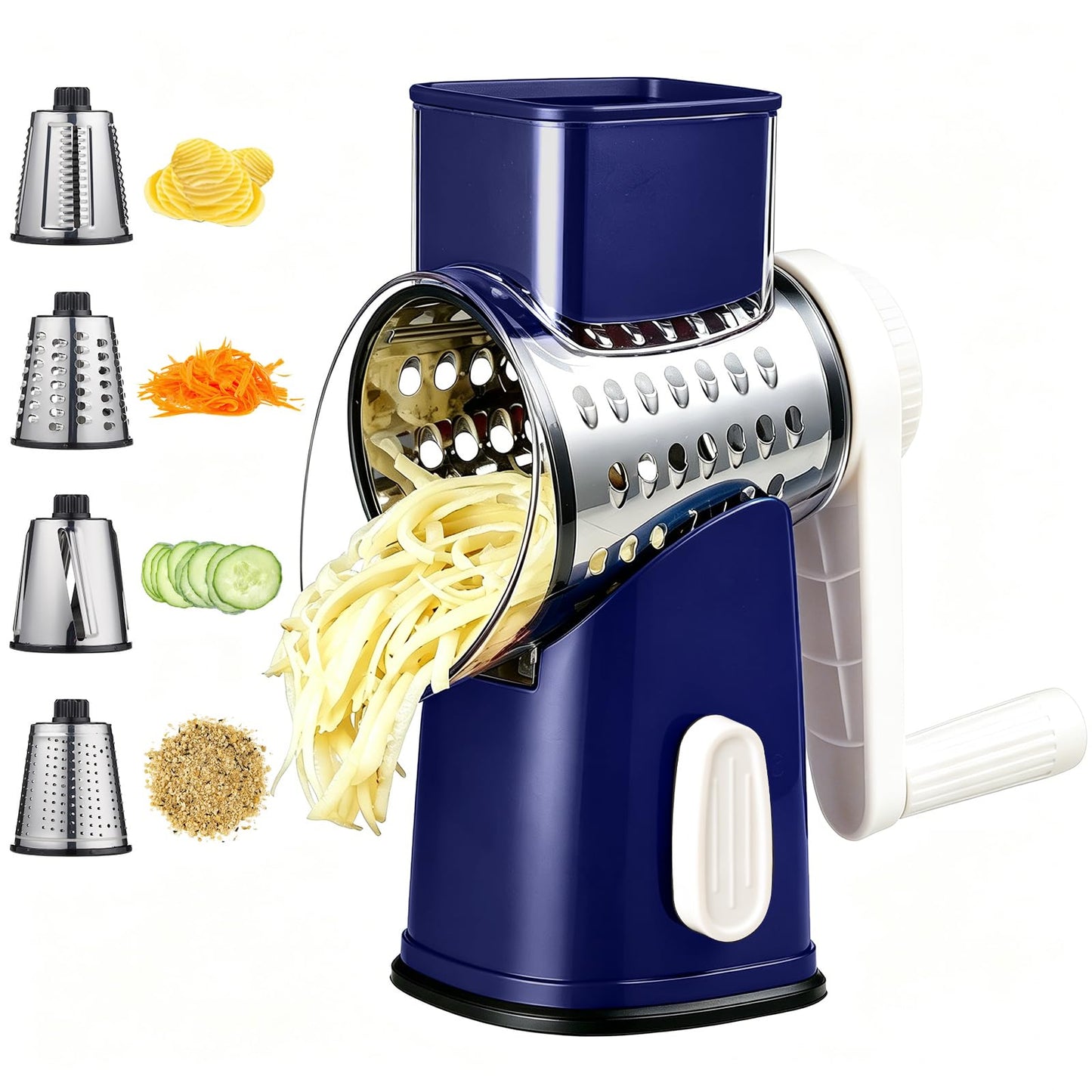 Rotary Hand Crank Cheese Grater,Cheese Shredder Vegetable Slicer(Red)
