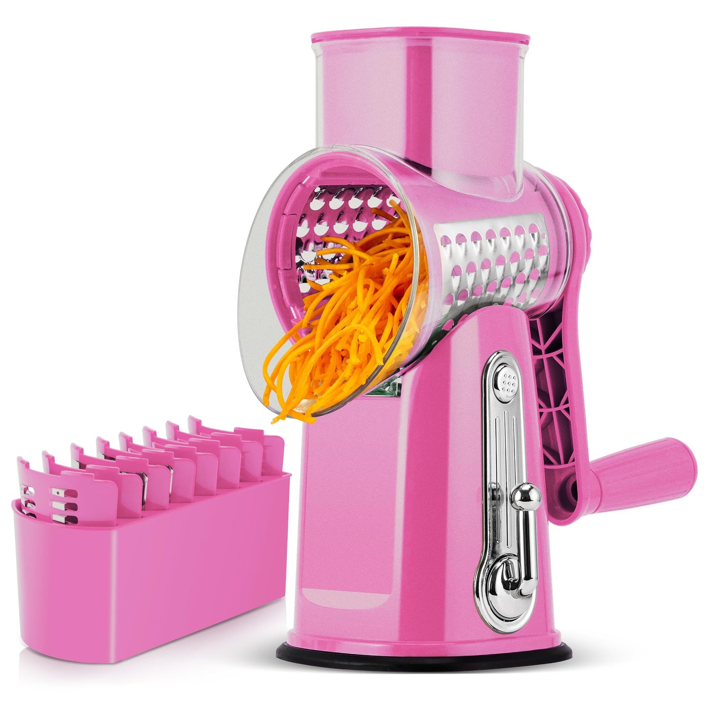 SUSTEAS Rotary Cheese Grater 5 Blades,Kitchen Mandoline Vegetable Slicer
