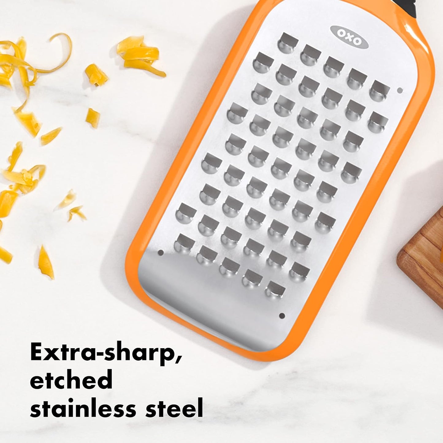 OXO Good Grips Etched Coarse Grater with Handle, Orange