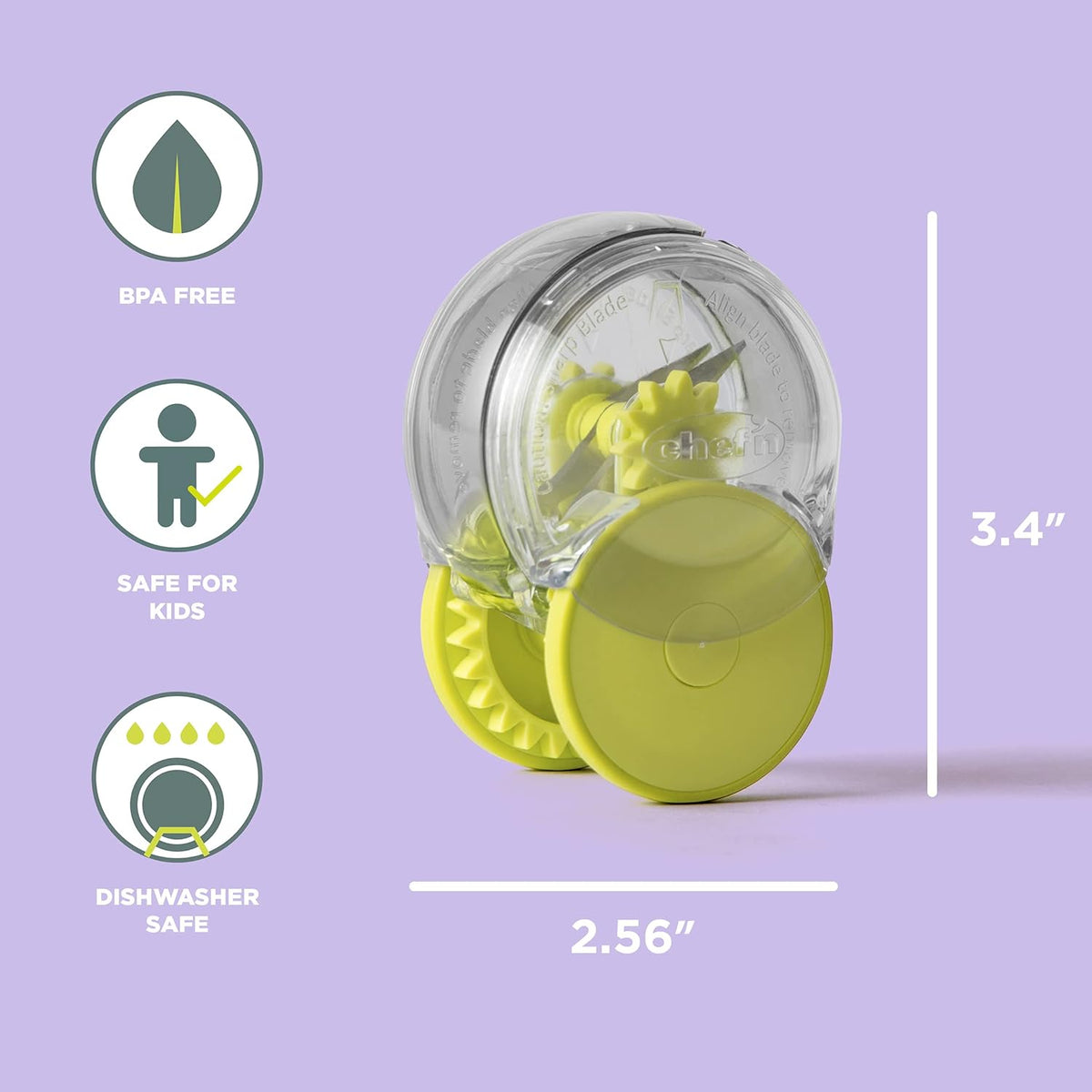 Chef'n GarlicZoom Garlic Chopper, Small, Arugula