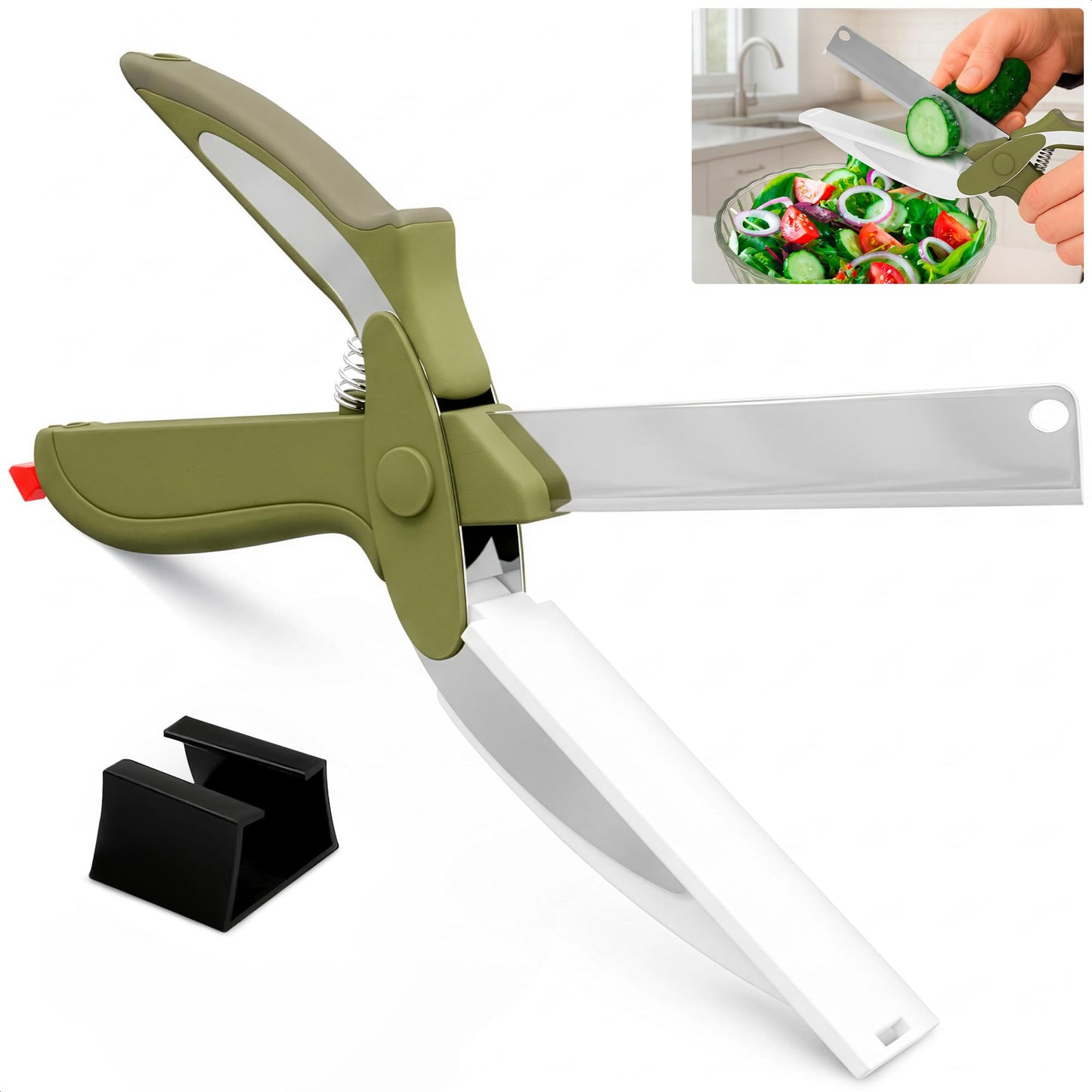 2 in 1 Kitchen Scissors for Food with Cutting Board, Safety Lock