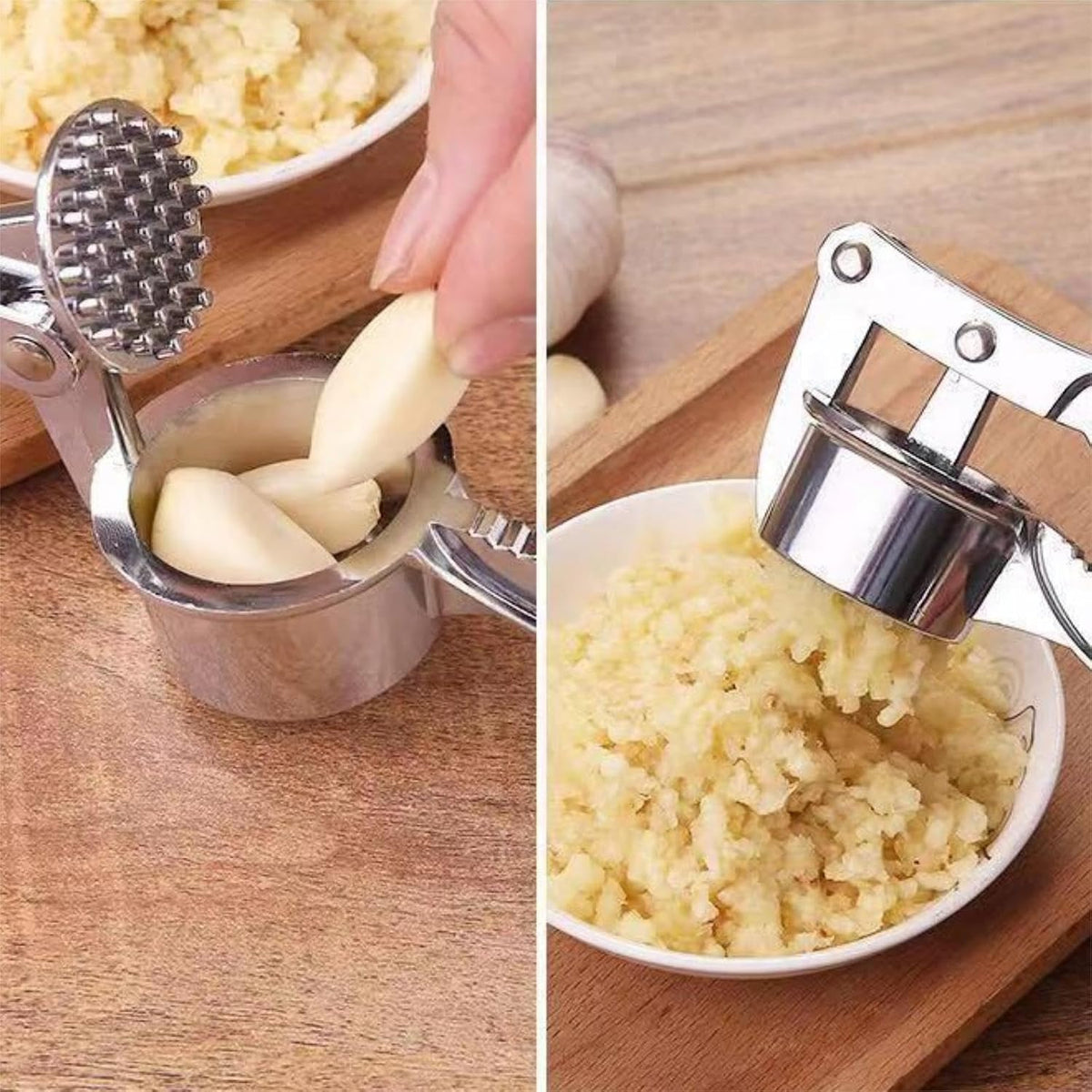 Stainless Steel Garlic Press, 5 in 1 Kitchen Mincer and Crusher