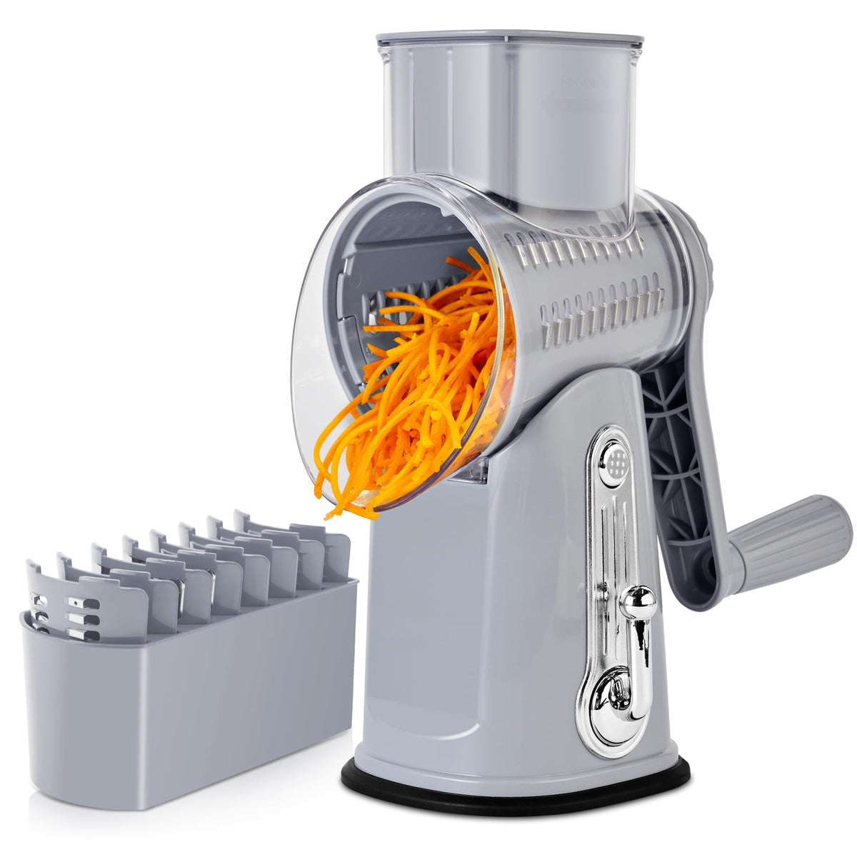 SUSTEAS Rotary Cheese Grater 5 Blades,Kitchen Mandoline Vegetable Slicer