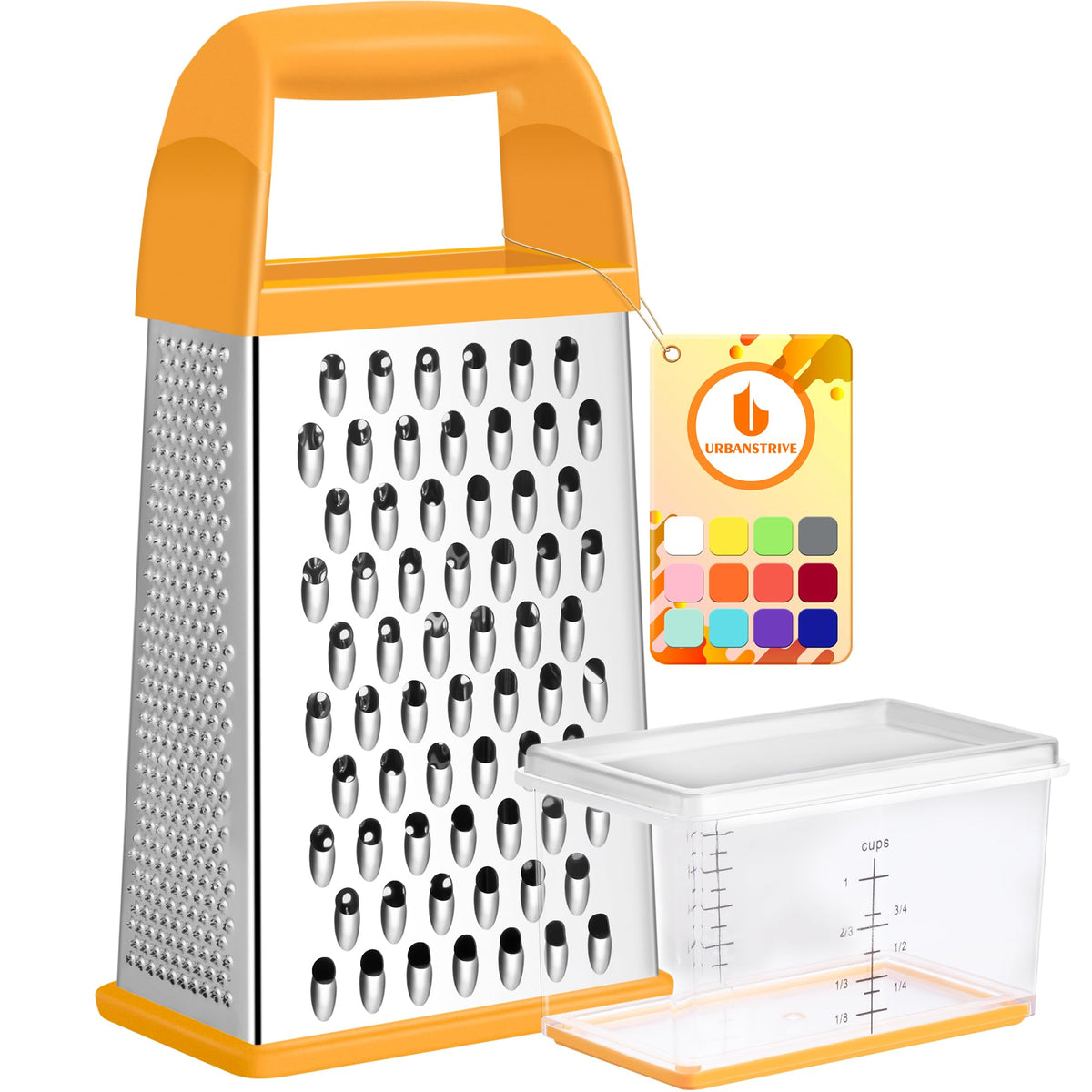Cheese Grater With Container Box Grater Stainless Steel Kitchen Black