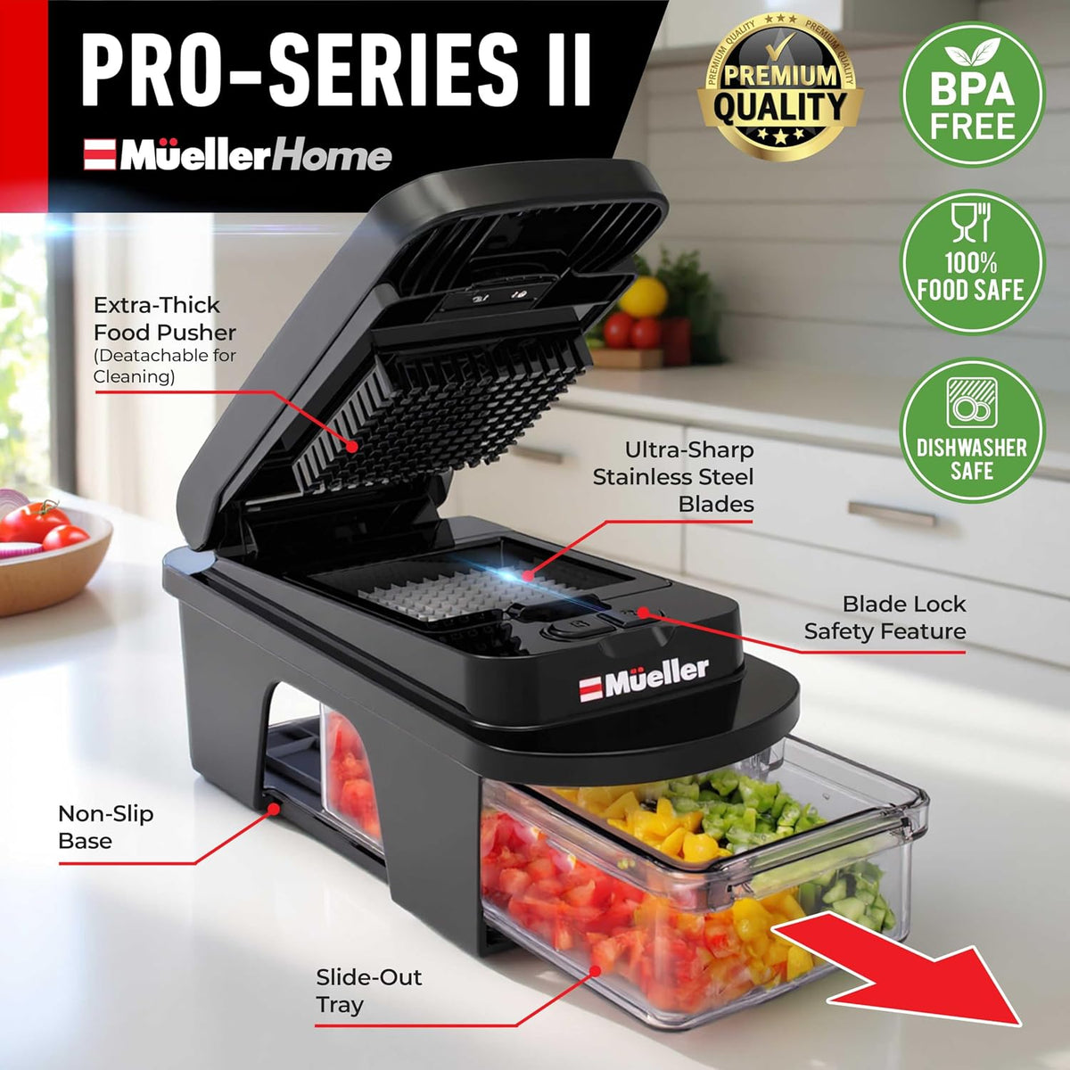 MUELLER HOME ULTIMATE 12 Blade Vegetable Chopper & Mandoline Slicer