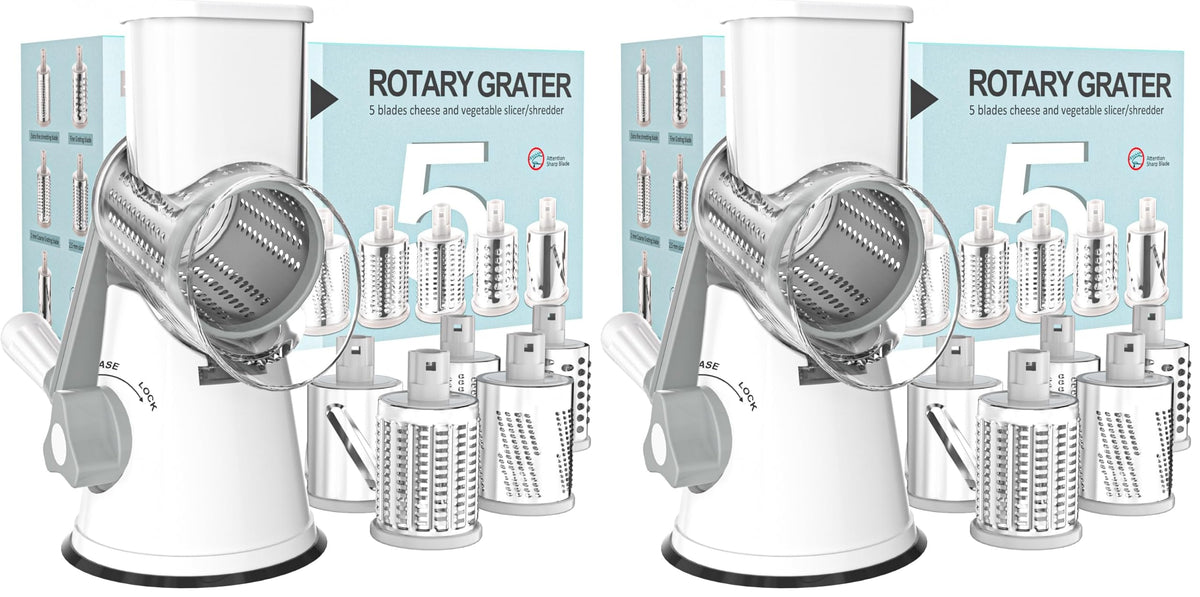Cambom Rotary Cheese Grater Hand Crank Cheese Shredder, Black