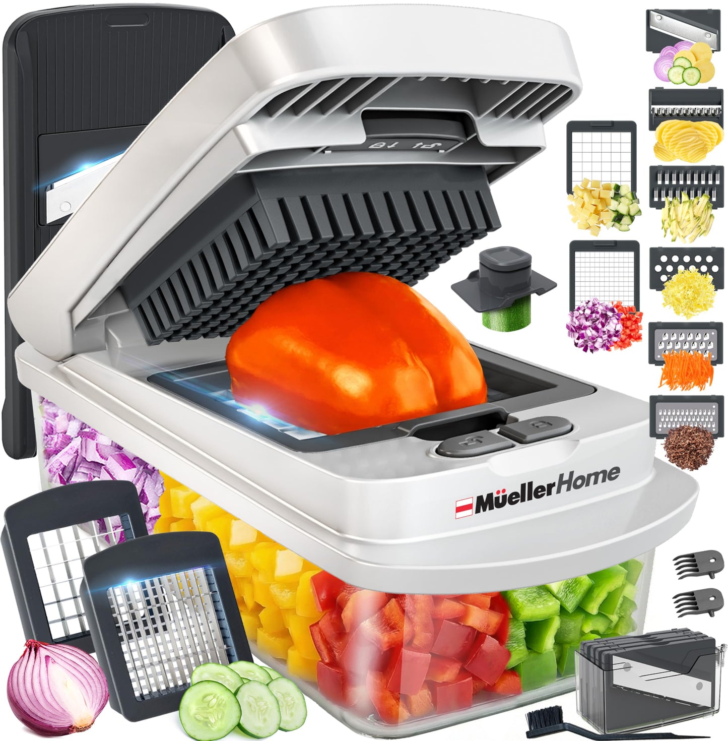 MUELLER HOME ULTIMATE 12 Blade Vegetable Chopper & Mandoline Slicer