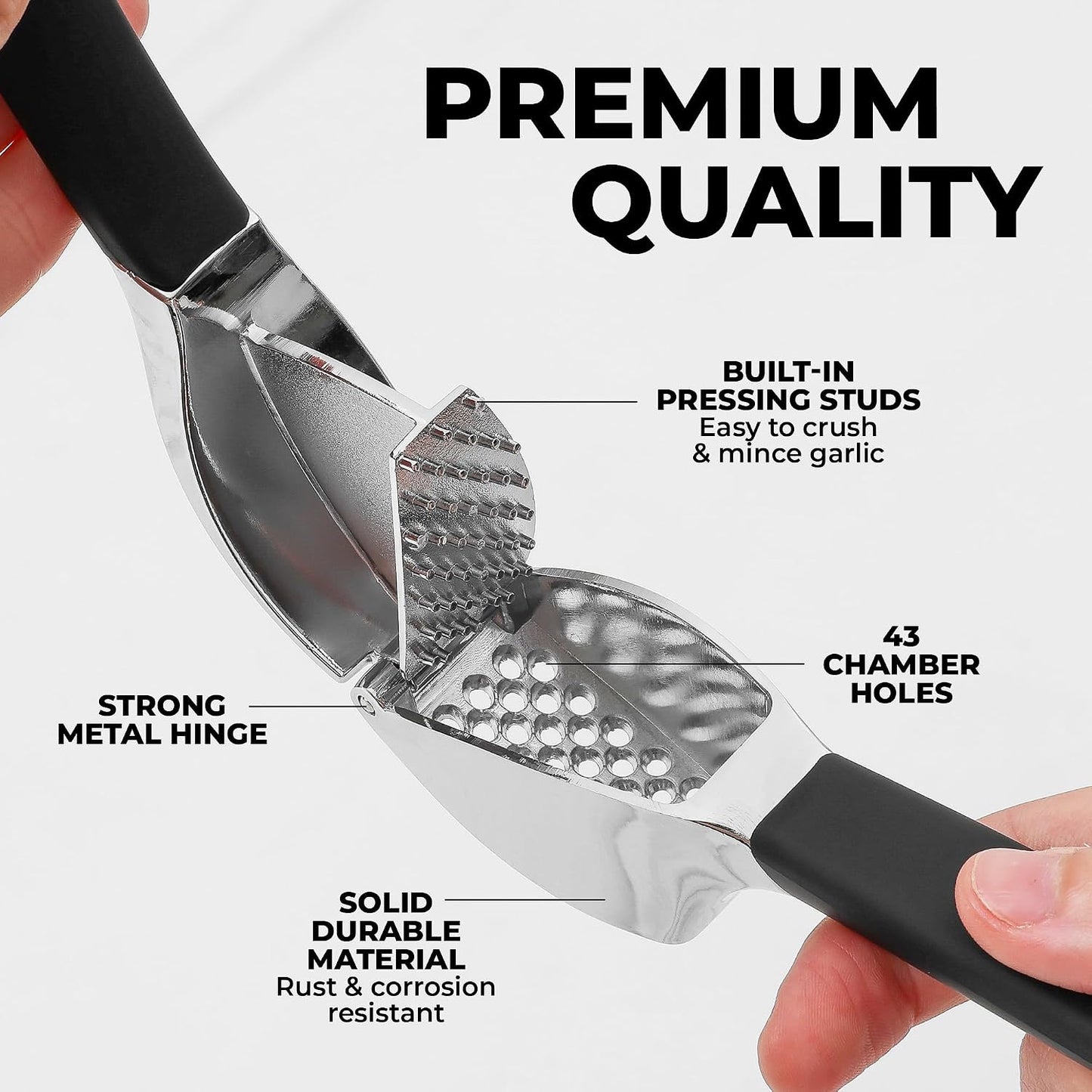Zulay Kitchen Metal Comfort Grip Garlic Press