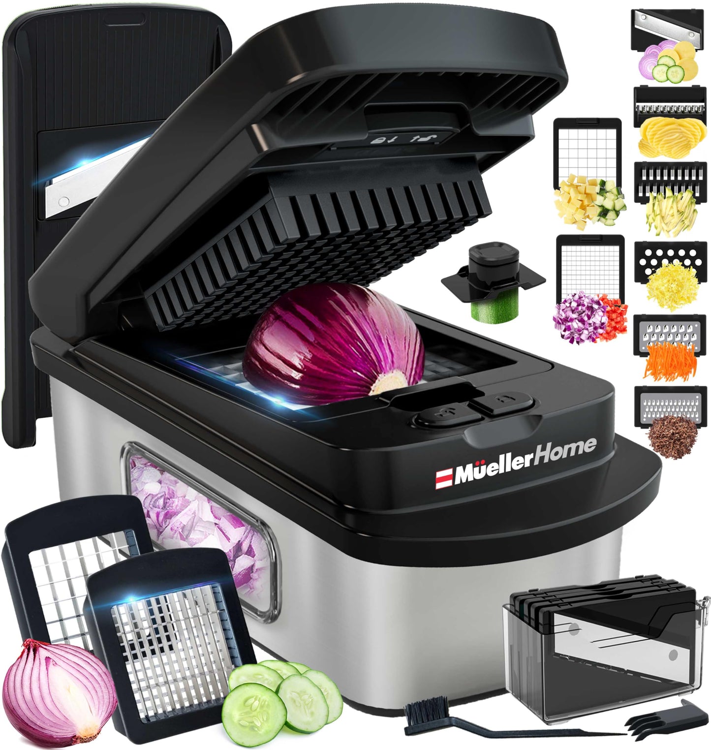 MUELLER HOME ULTIMATE 12 Blade Vegetable Chopper & Mandoline Slicer