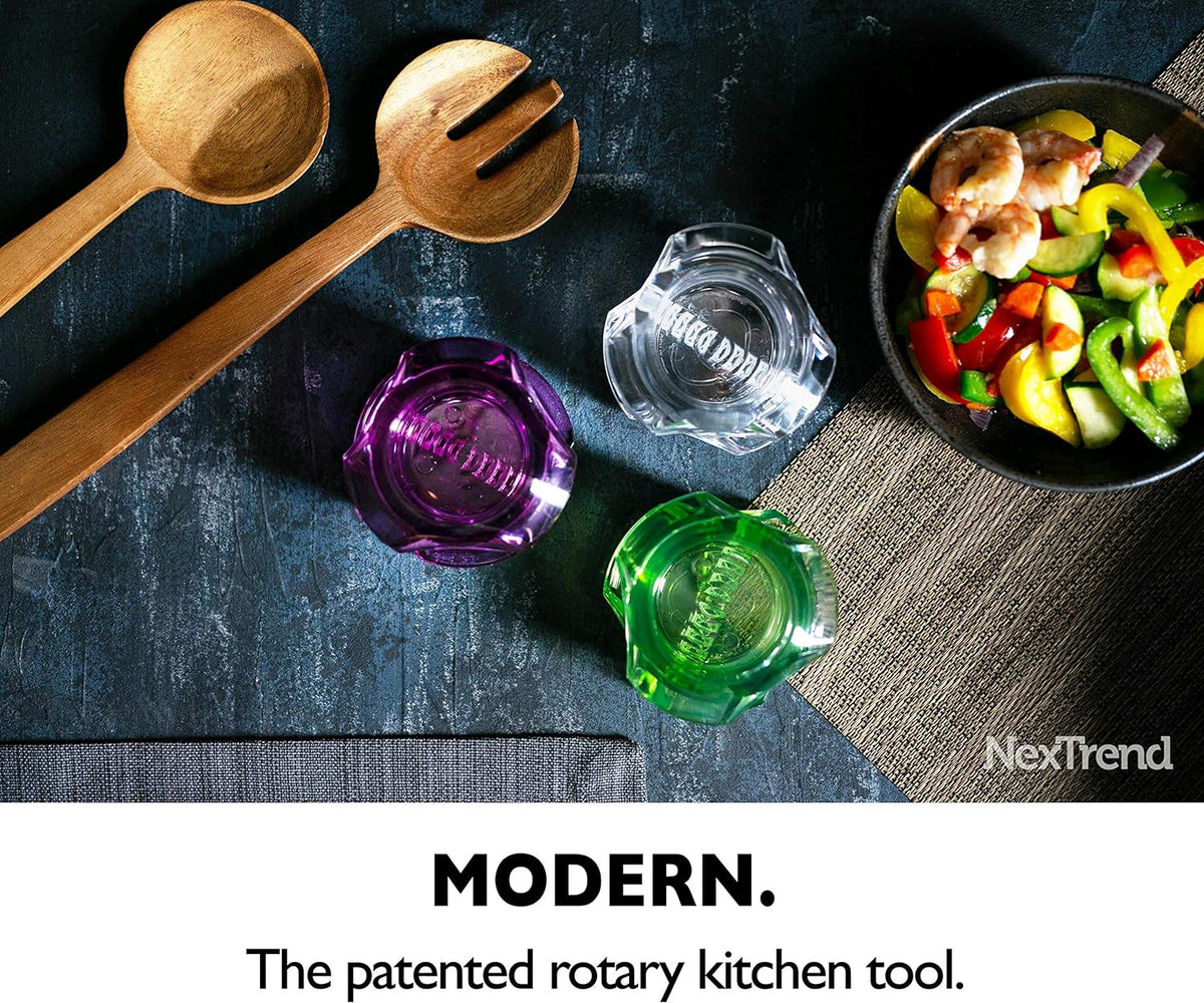 NexTrend Garlic Twister 4th Gen, clear manual garlic mincer for ginger, herbs and nuts
